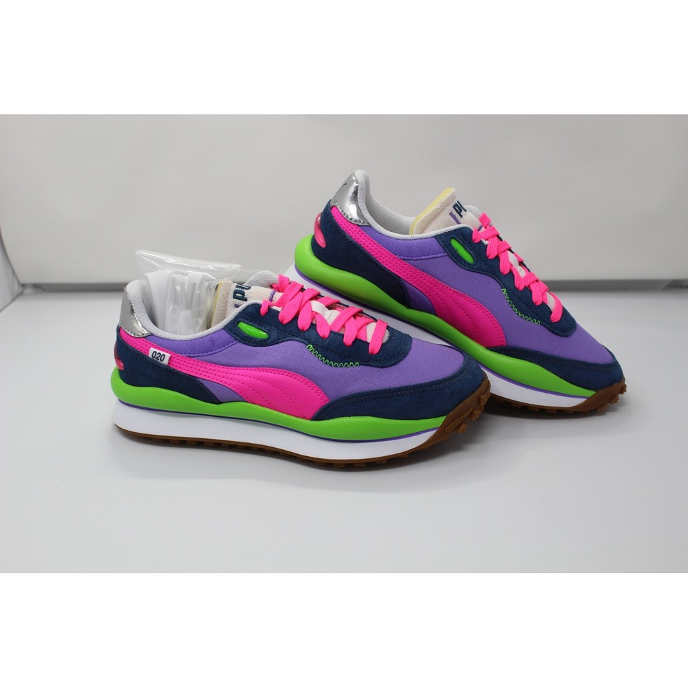 Puma Style Rider Play On Womens Sneakers Dark Denim Purple Pink 373791-04 Size 7